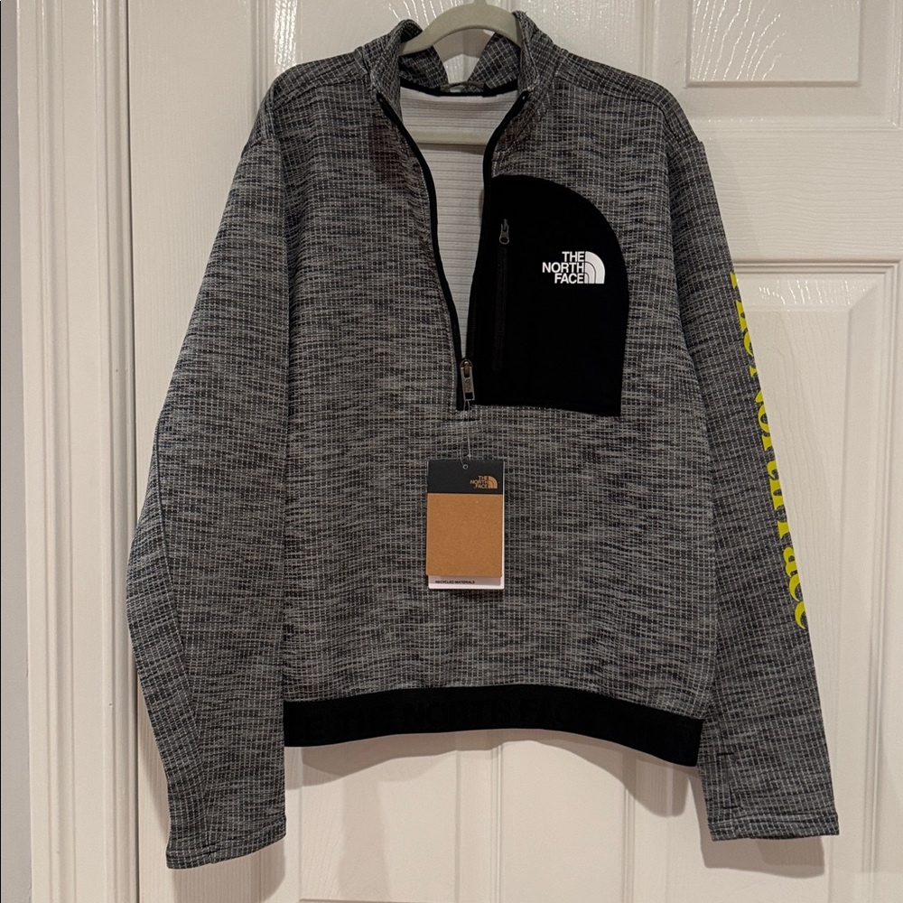 The North Face Black and Gray Quarter-Zip Pullover